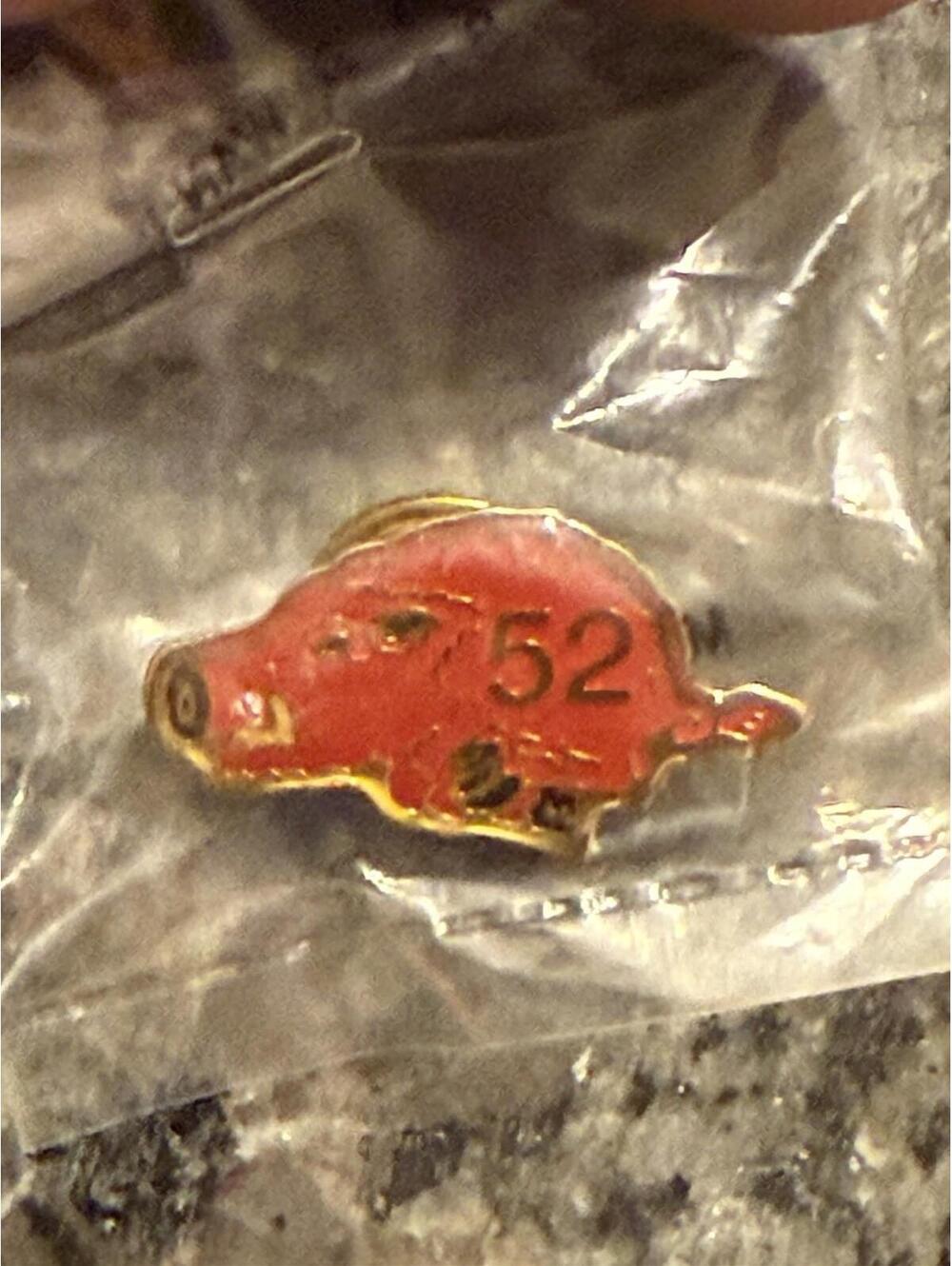 Gold & Red Metal Resin Arkansas Razorback Collectible Pin #52
